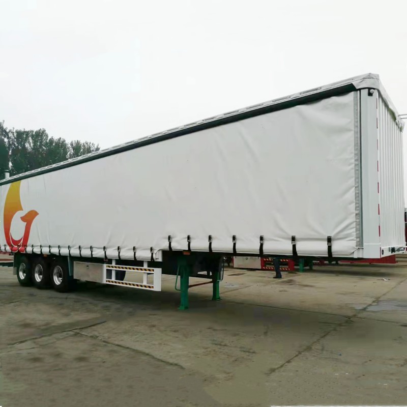 3 Axle Step Deck Curtain Side Trailer